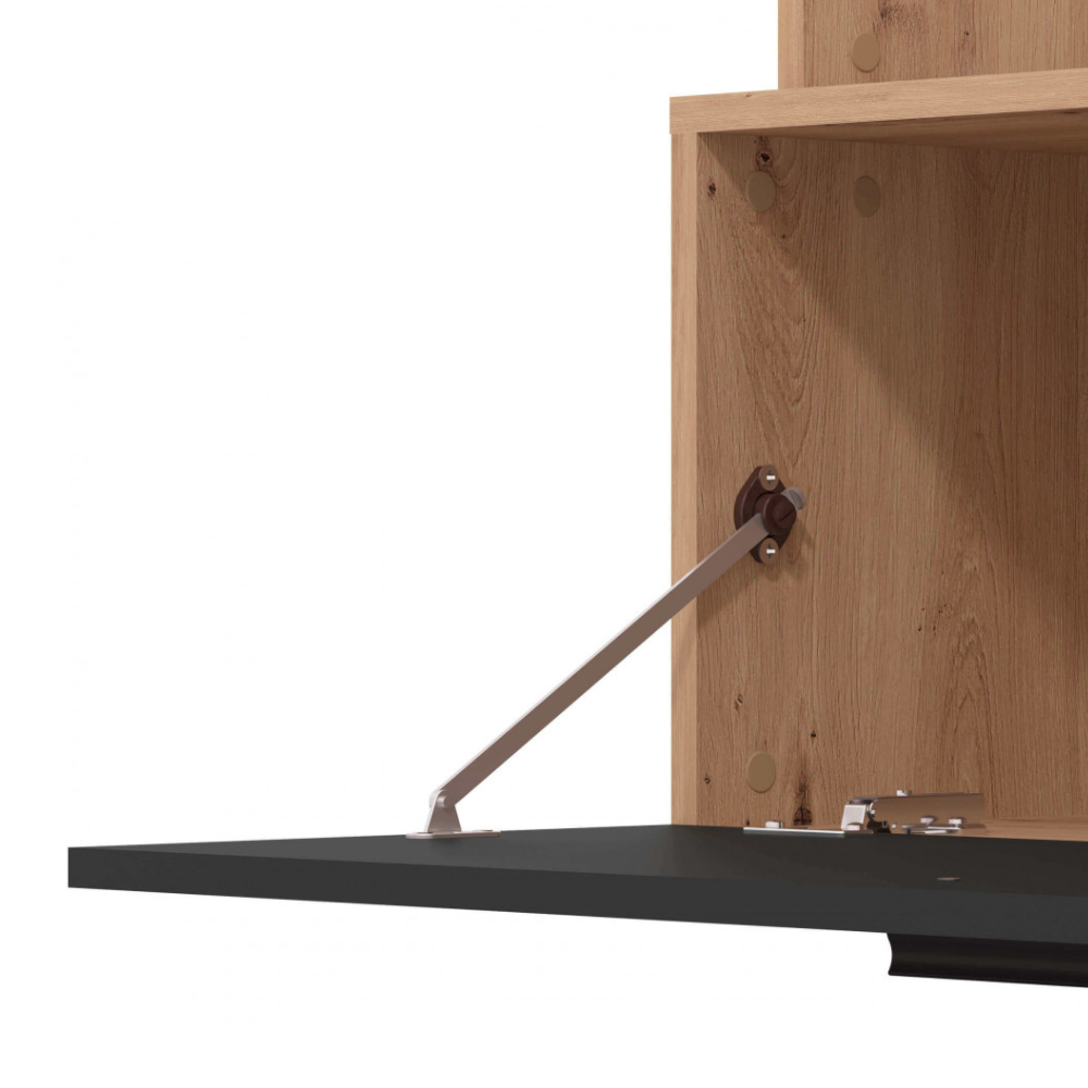 Soggiorno in truciolare bilaminato antracite rovere artigiano design moderno dimensioni cm 1685 x 35 x 157 h