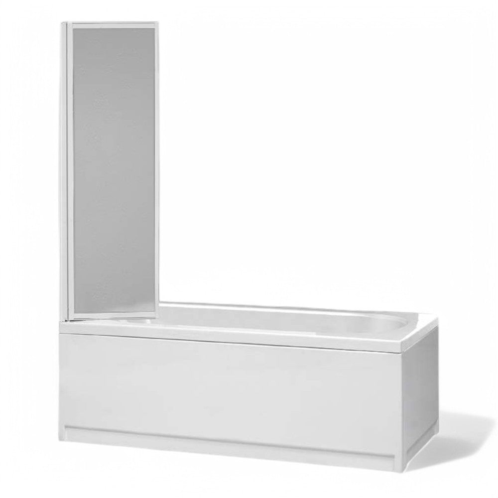 Parete sopravasca 1 lato in con struttura in alluminio e acrilico bianco 1 Anta 68 cm