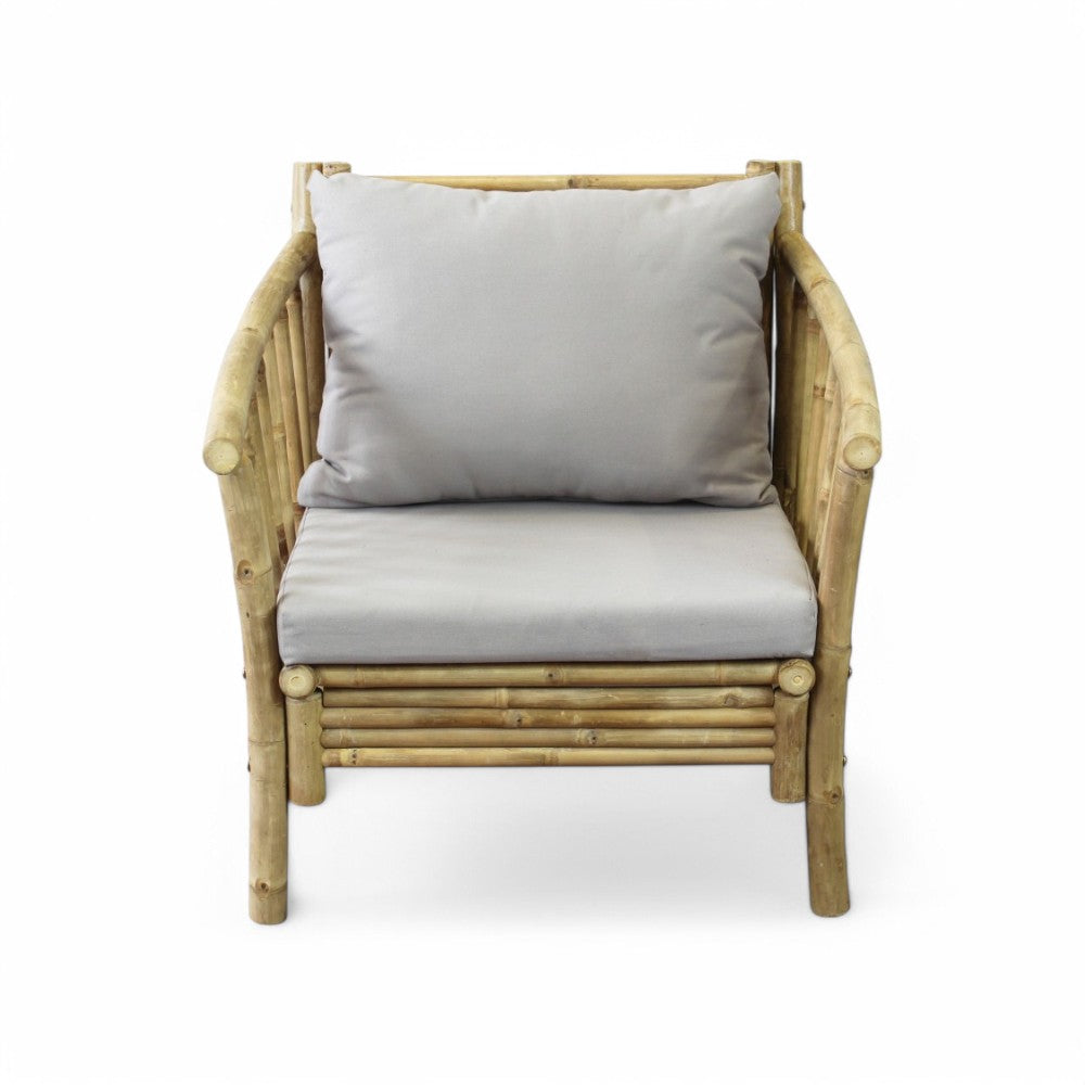 Poltrona in legno bamboo con cuscino 70x70xH80 cm Bronx