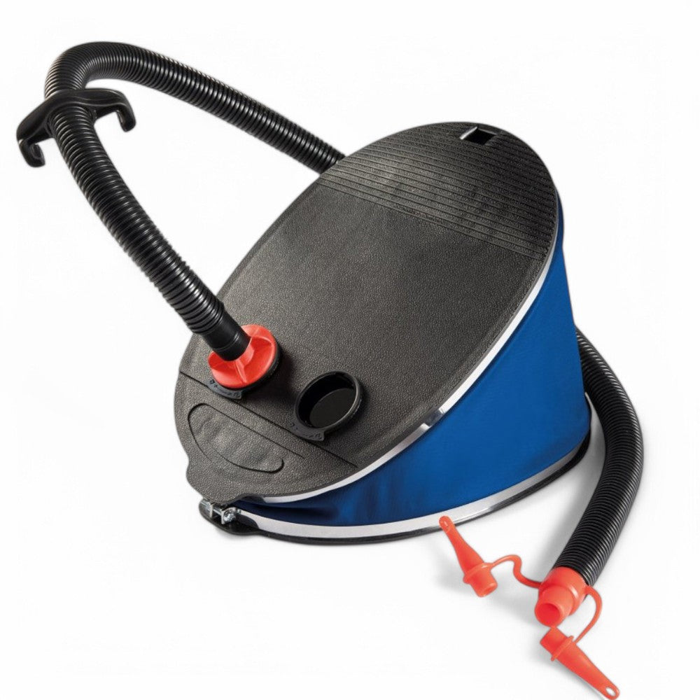 Pompa a pedale con soffietto e tubo flessibile 3 ugelli flusso d'aria maggiorato ideale per gonfiaggio strumenti