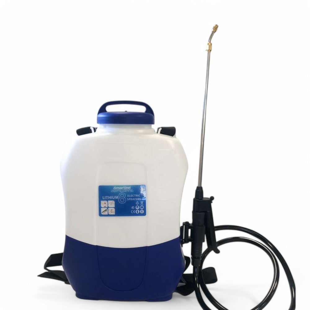 Pompa irroratrice 8 lt. a spalla a batteria litio 12V/4 Ah con lancia estensibile per giardino Lithium 8