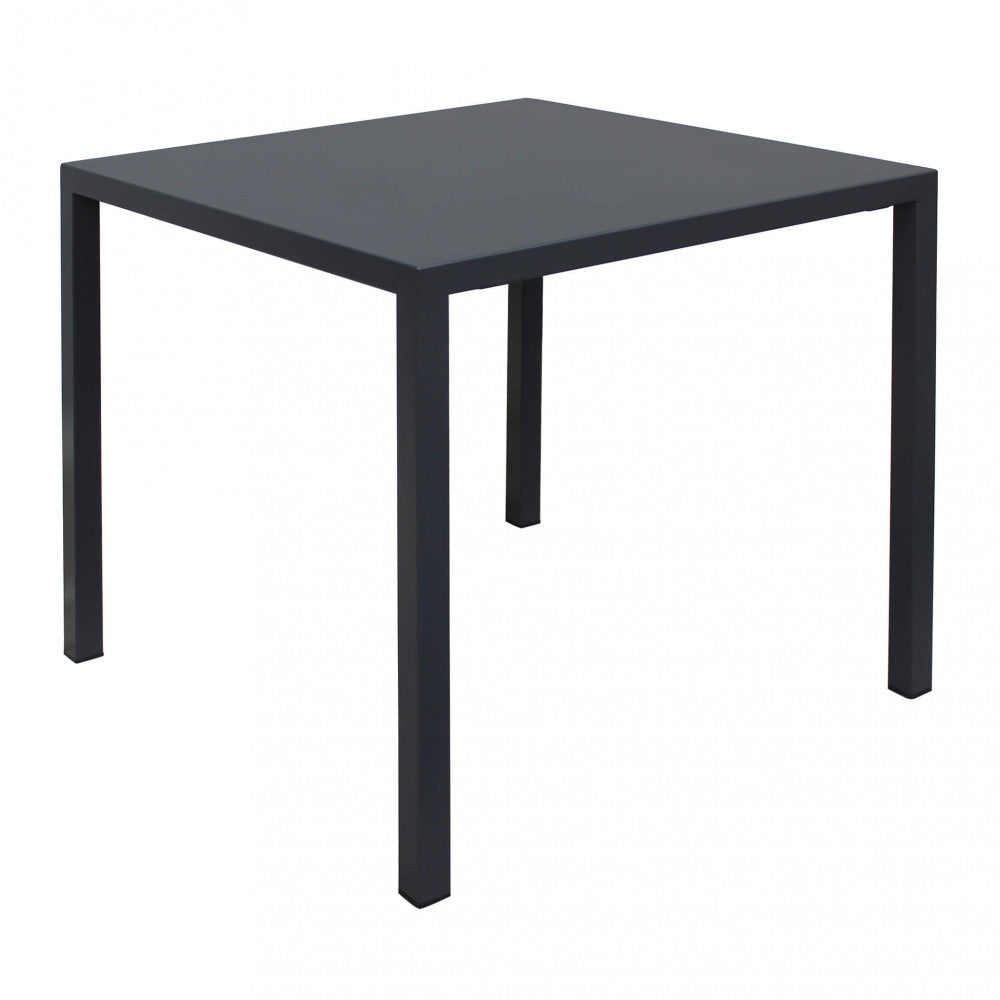 Tavolo quadrato autolivellante antracite in metallo 80x80xH75 cm