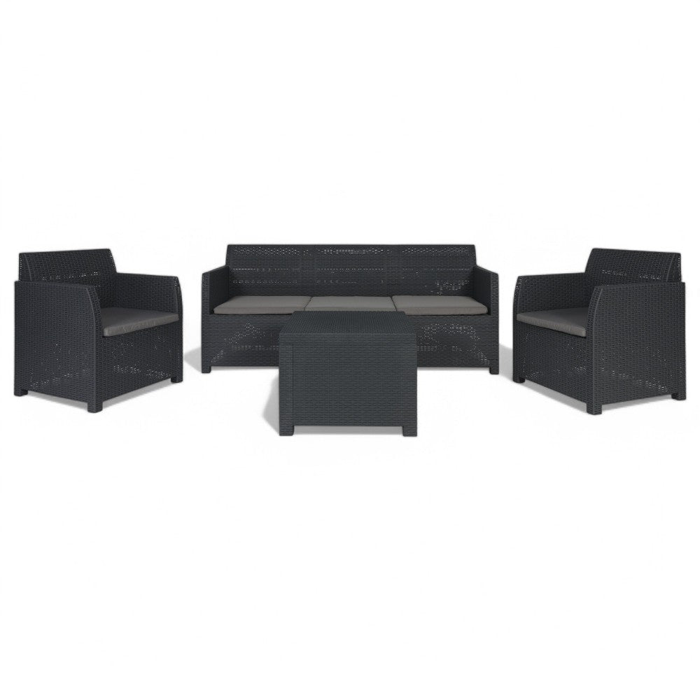 Set salotto per giardino composto 2 poltrone 1 divano con 3 sedute 1 tavolo artemide