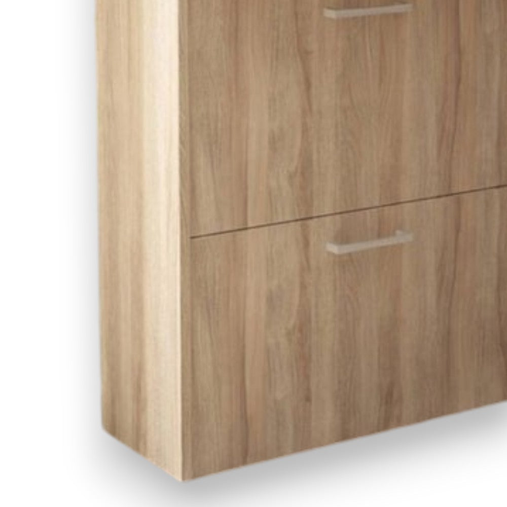 Scarpiera tre ante ribaltabili in truciolare nobilitato melaminico antigraffio 16 mm quercia chiaro 59x25x105 cm