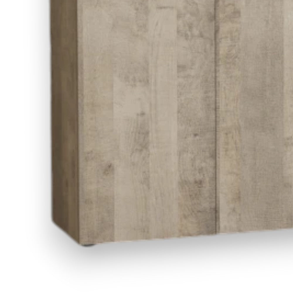 Mobile riponimento tre ante due cassetti quercia chiaro 106x36x83h truciolare nobilitato melaminico antigraffio 16mm tre ripiani