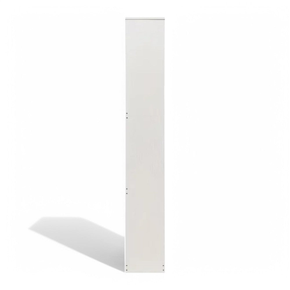 Scarpiera con 5 ante in legno truciolare bilaminato bianco 60x24xH180 cm