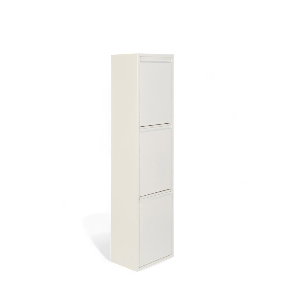 mobile raccolta differenziata 3 ante colore bianco dimensioni 34x25x136 cm in polipropilene elegante e funzionale