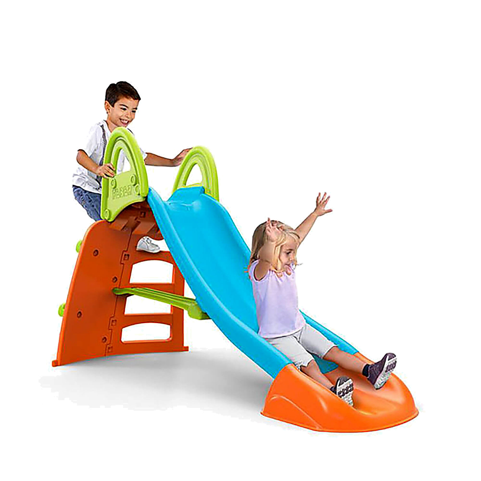 Scivolo con Parete da Arrampicata per Bambini Multicolore Resistente da Giardino Climb and Slide