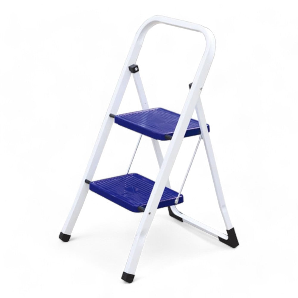 Sgabello domestico gradini in acciaio con due gradini ampi antiscivolo max 150kg