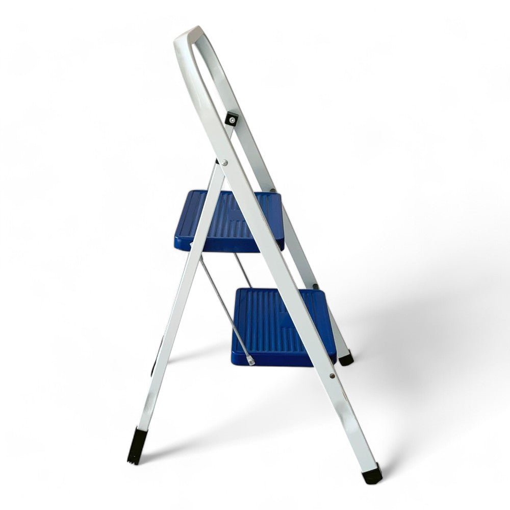Sgabello domestico gradini in acciaio con due gradini ampi antiscivolo max 150kg