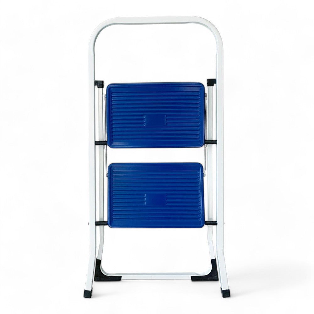 Sgabello domestico gradini in acciaio con due gradini ampi antiscivolo max 150kg