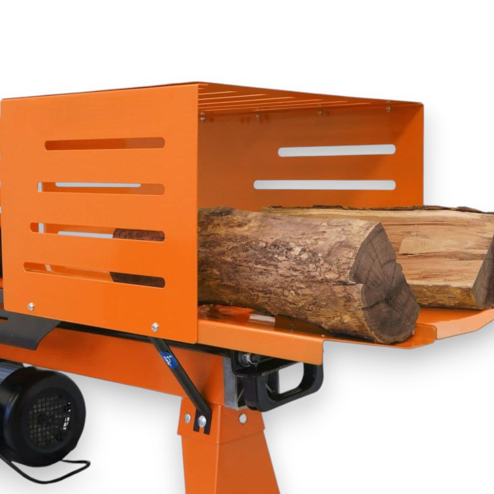 Spaccalegna elettrico 2200W orizzontale 7 tonnellate con gabbia in acciaio verniciato