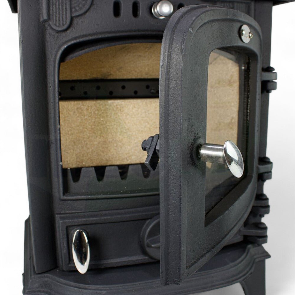Stufa riscaldamento a legna in ghisa 38x33xH53 cm 4 kw