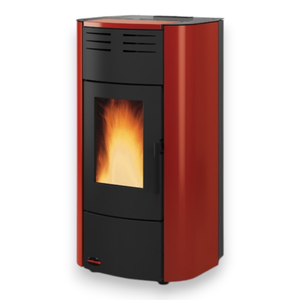 Termo stufa a pellet 18,8Kw in ghisa 63,3x62,6xH117,60 cm Bordeaux Raffaella idro Nordica