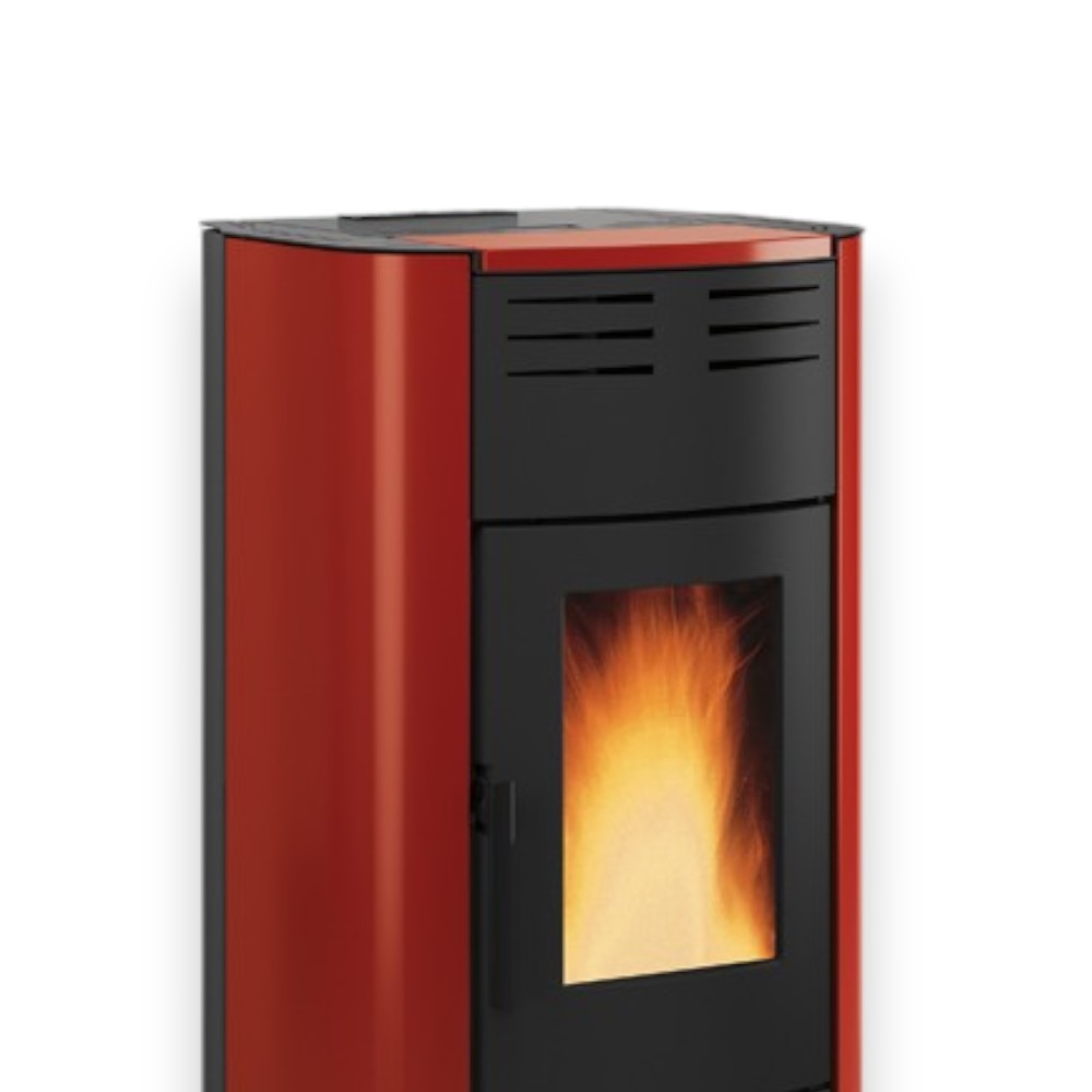 Termo stufa a pellet 18,8Kw in ghisa 63,3x62,6xH117,60 cm Bordeaux Raffaella idro Nordica