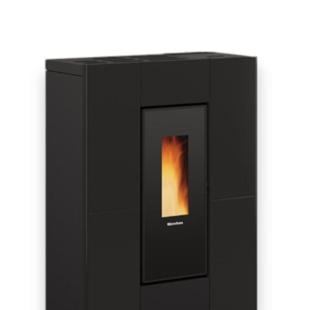 Stufa a pellet 8 Kw in ghisa nera 75x35.2xH107.7 cm Marilena plus Nordica
