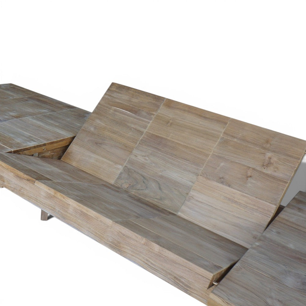 Tavolo allungabile estensibile 200/300x100xH75 cm in legno teak Benar