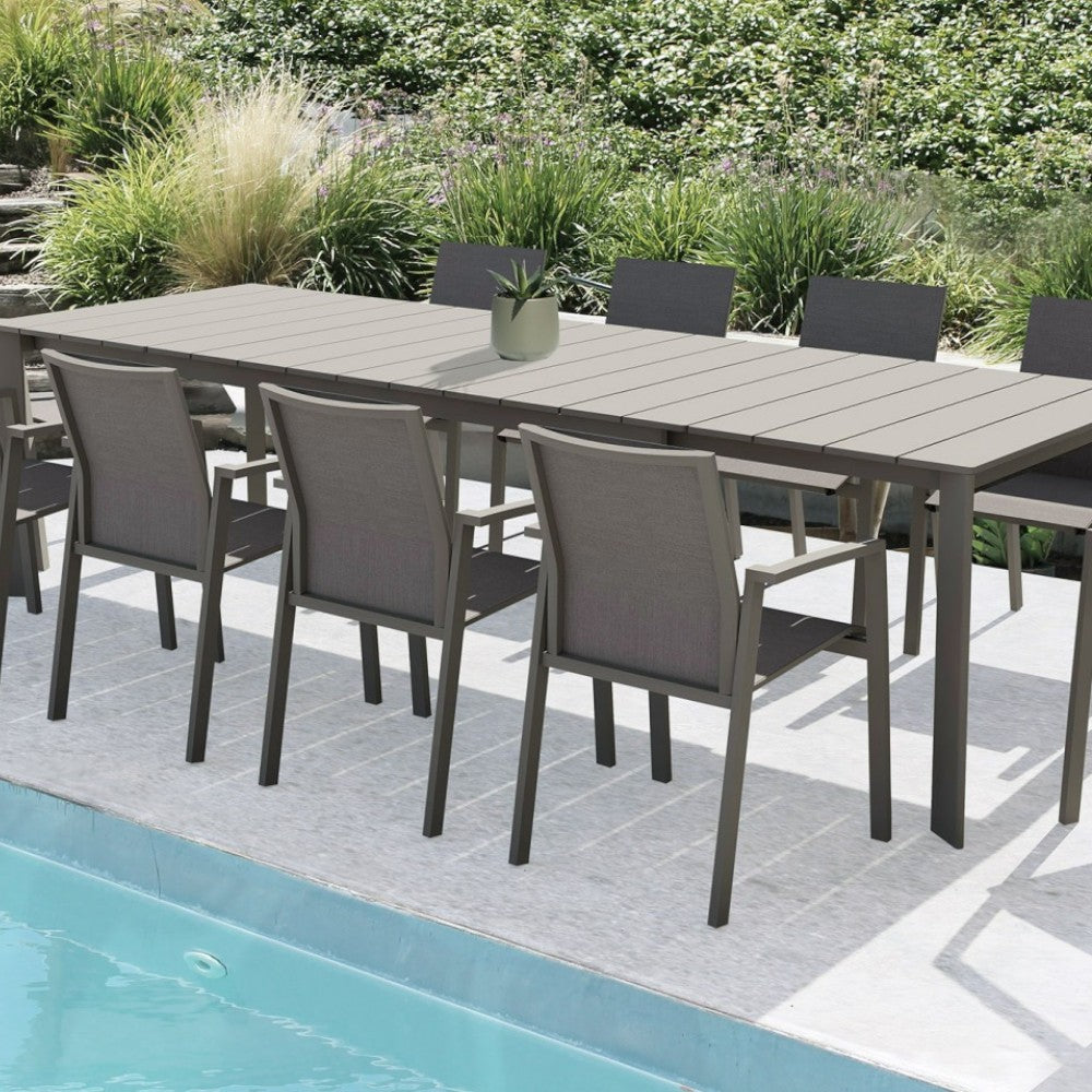 Tavolo estensibile in alluminio taupe 215/280x100xH75cm da giardino Sacramento
