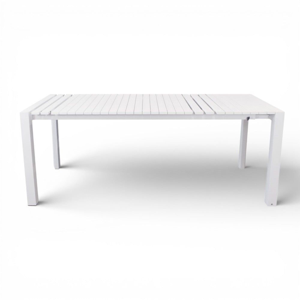 Tavolo allungabile rettangolare con struttura in alluminio bianco 182x90xH75 cm Nasvill