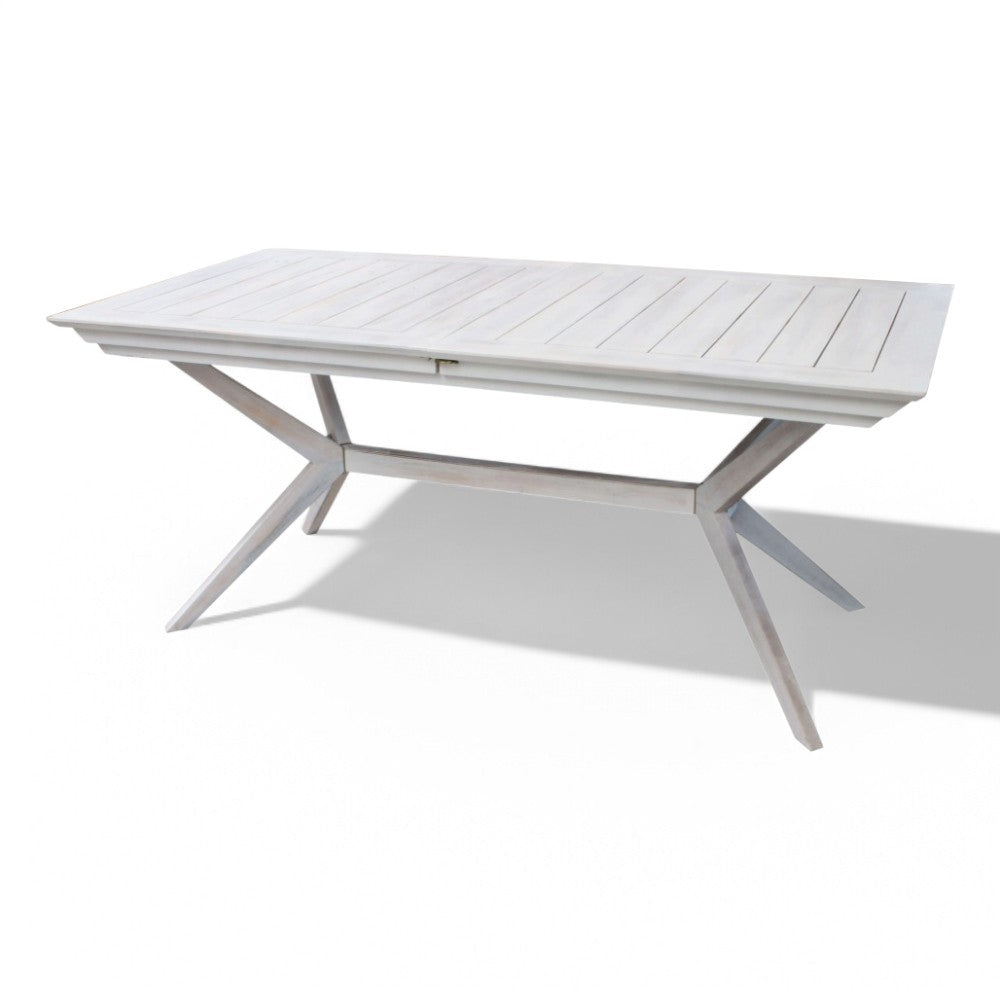 Tavolo estensibile rettangolare bianco 180x90xH75 cm per esterno
