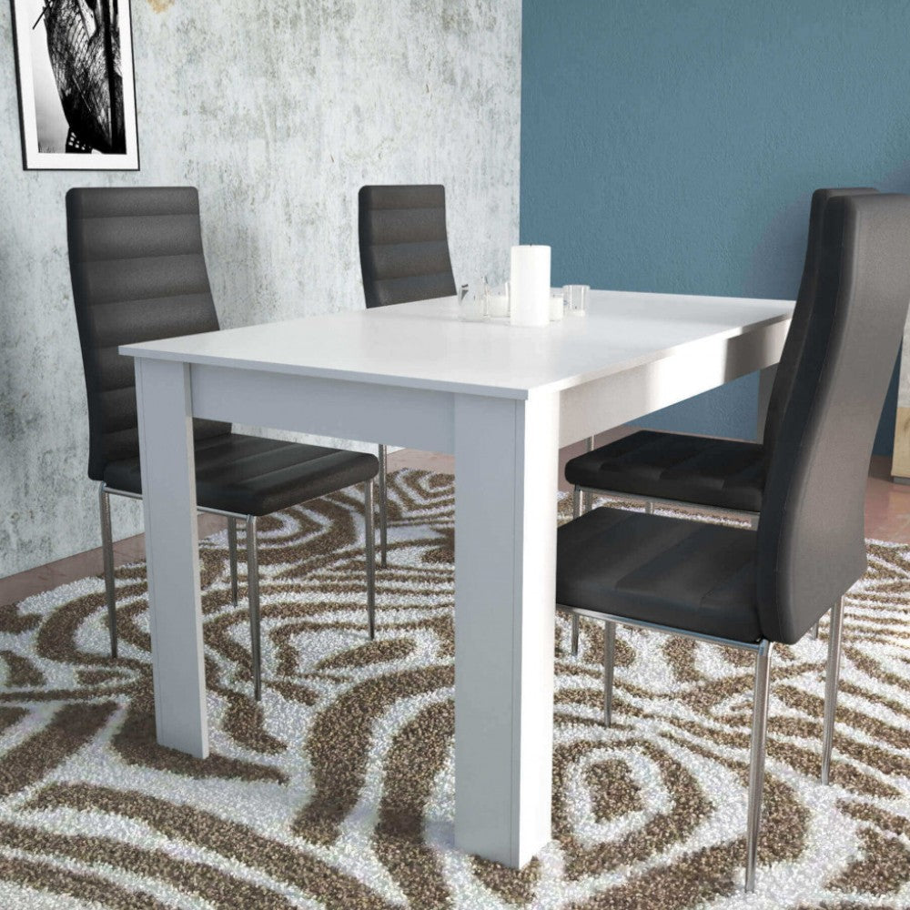 Tavolo da pranzo bianco 110x75x75h in truciolare melaminico antigraffio 16 mm tavolo fisso moderno per cucina e sala da pranzo