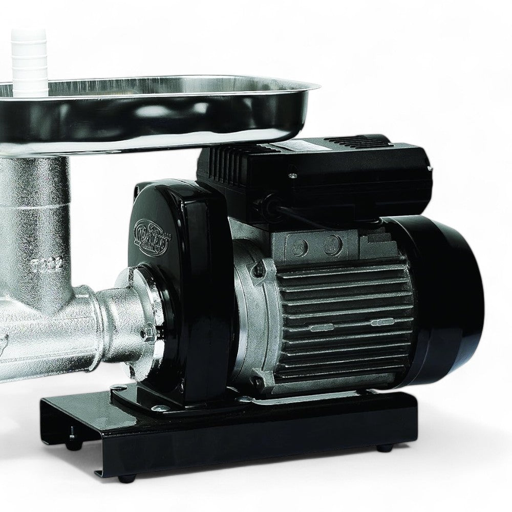 Tritacarne elettrico professionale con motore 600w e corpo in alluminio inox per alimenti con funzione spremipomodoro opzionale