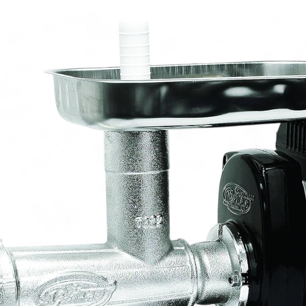 Tritacarne elettrico professionale con motore 600w e corpo in alluminio inox per alimenti con funzione spremipomodoro opzionale