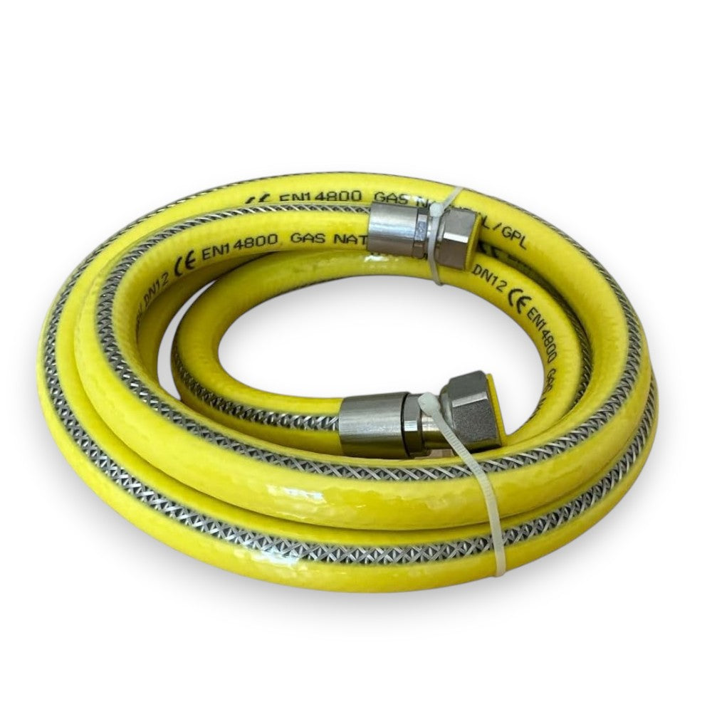 Tubo gas flessibile acciaio inox con guaina attacco ff 1/2 per collegamento apparecchi a gas naturale e gpl