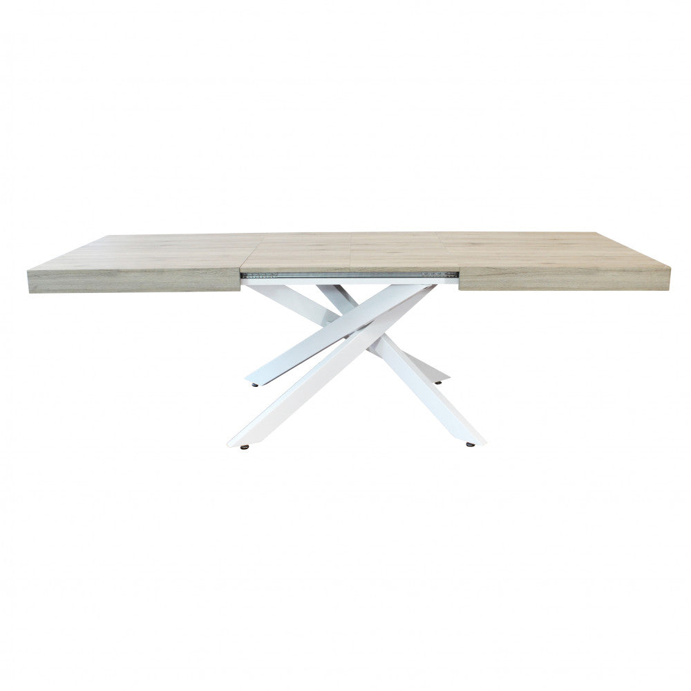 Tavolo allungabile con piano in mdf e struttura in metallo 90x160/240xH75 cm Danne