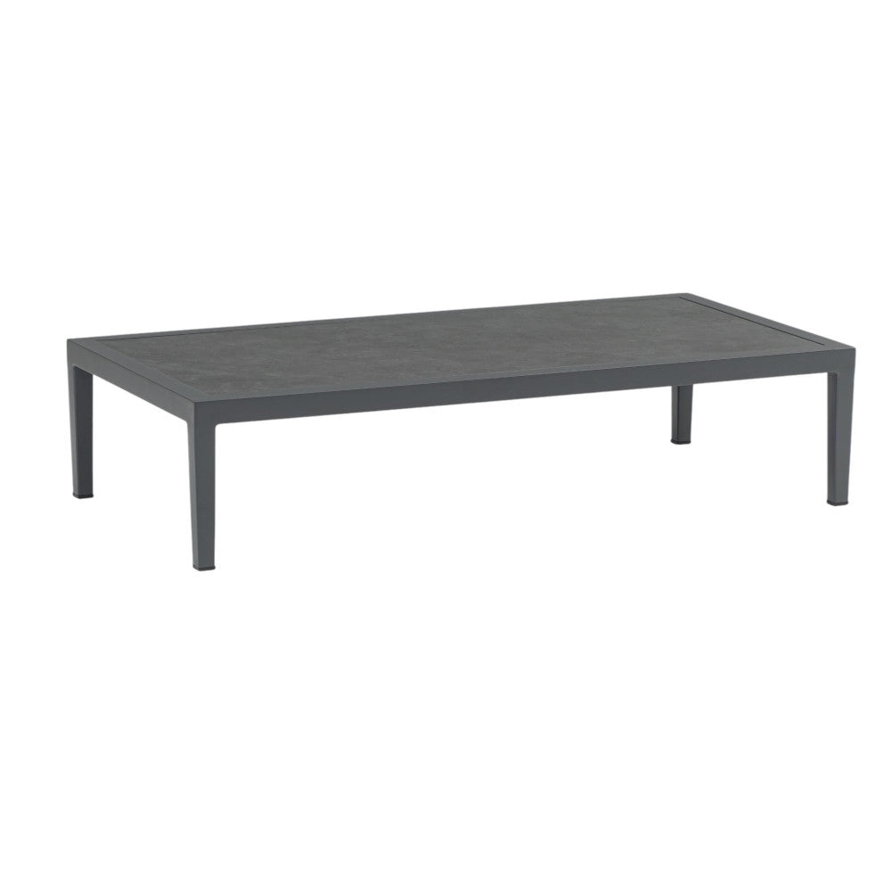 Salotto due posti con cuscini struttura in alluminio verniciato antracite e rivestimento in corda Margot