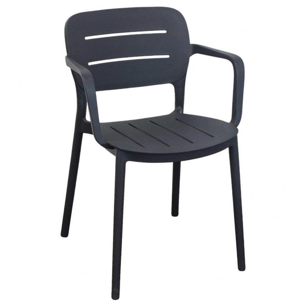 Poltrona sedia in polipropilene con braccioli impilabile 52.5x53xH79 cm Giselle