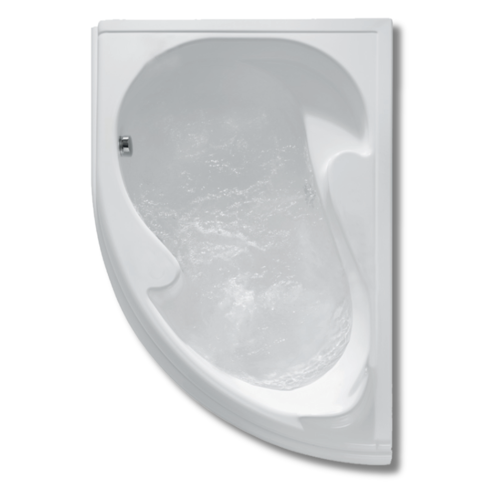 Vasca da bagno asimmetrica in acrilico bianco solo guscio 150x100 cm