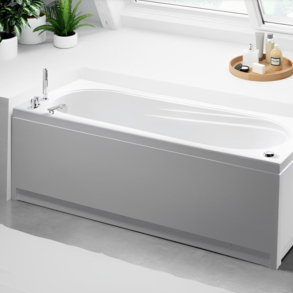 Vasca da bagno idromassaggio rettangolare con telaio e pannelli in acrilico bianco