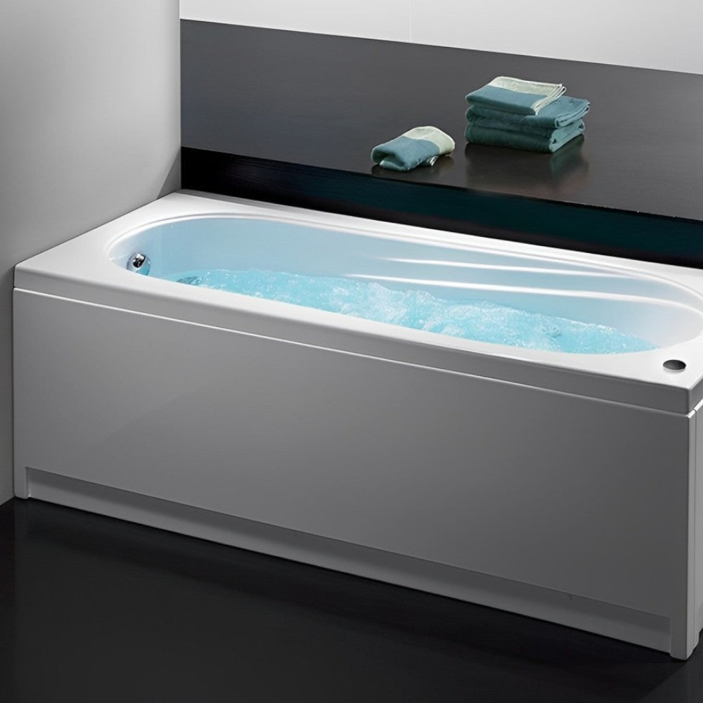 Vasca da bagno idromassaggio rettangolare con telaio e pannelli in acrilico bianco