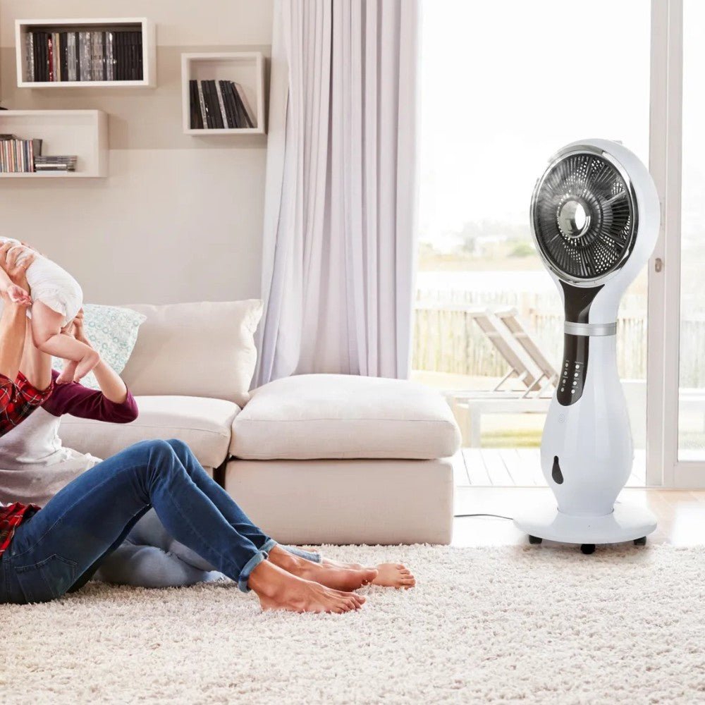 Ventilatore con nebulizzatore 2.3 lt. con 5 pale a 3 velocità e ventilazioni 80 Watt