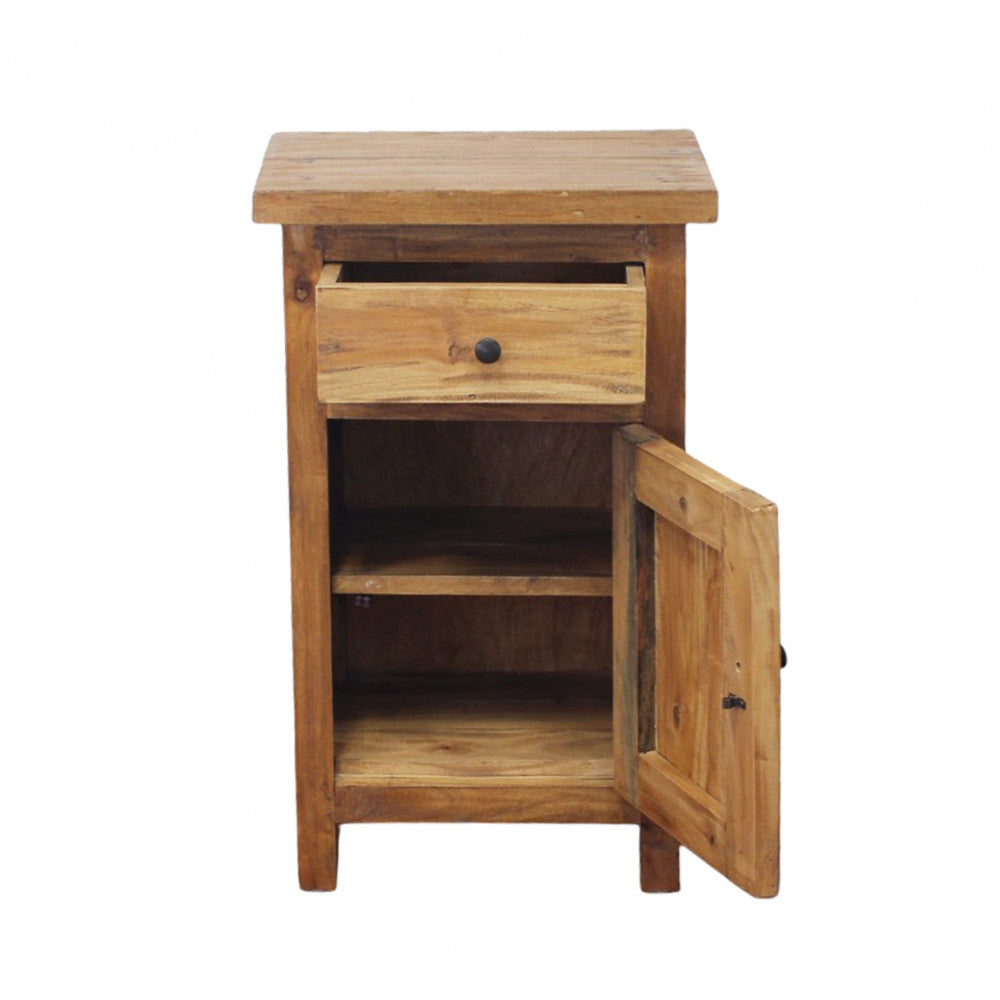 Mobiletto comodino in legno riciclato 43x33xH70 cm fisso