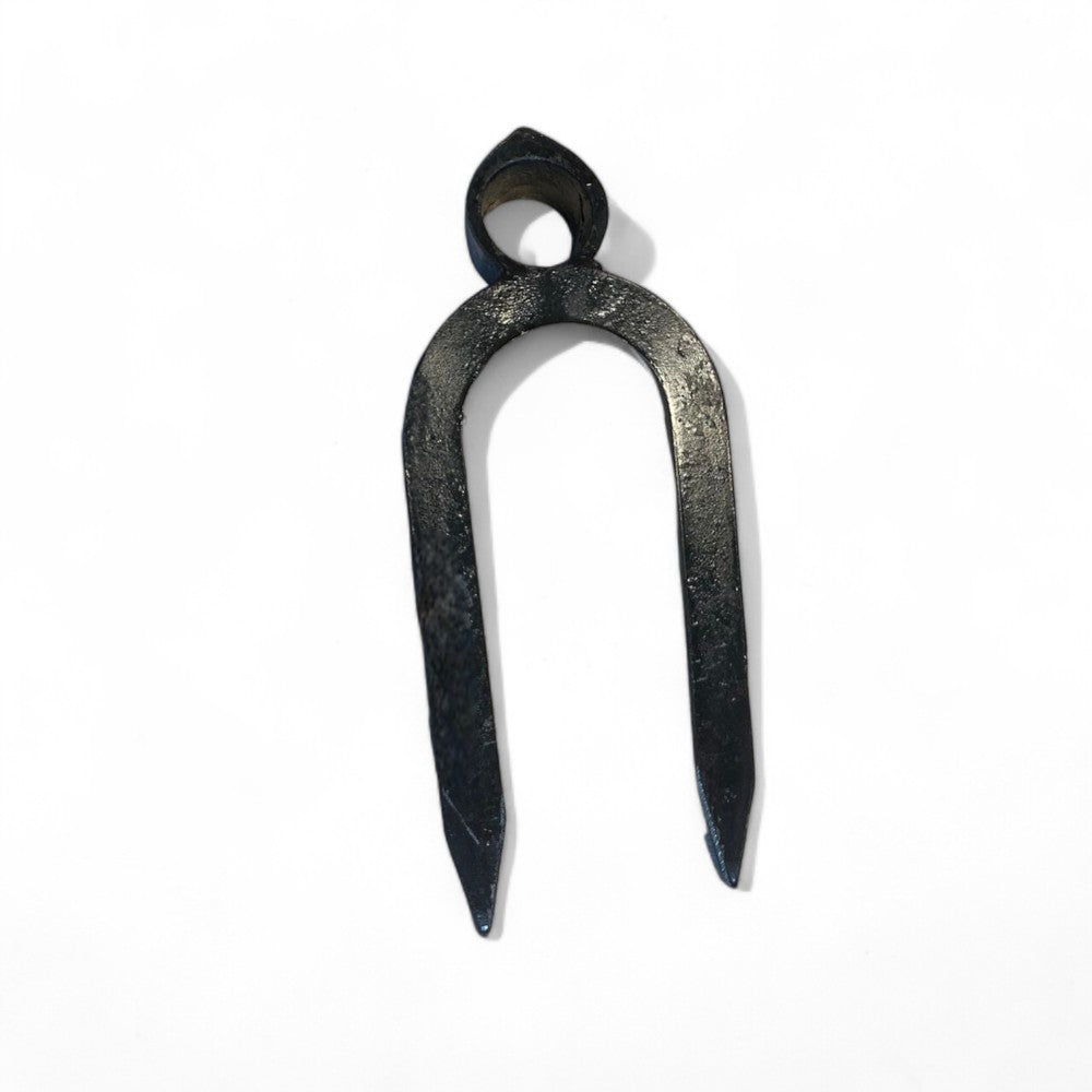 Zappone bidente in acciaio forgiato con occhio tondo peso 900 grammi dimensioni 13x29 cm ideale per lavori agricoli e giardinaggio