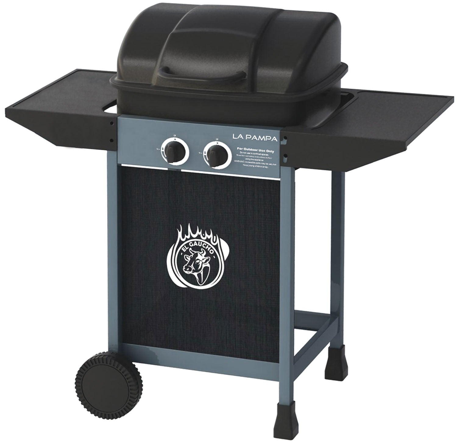 Barbecue a gas con pietra lavica e due bruciatori con funzione forno - El Gaucho La Pampa