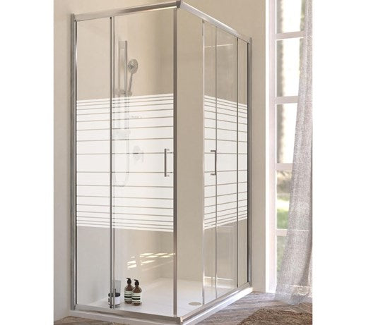 Box doccia in Vetro con 2 ante scorrevoli Modello IBISCO 100x80xH190 cm