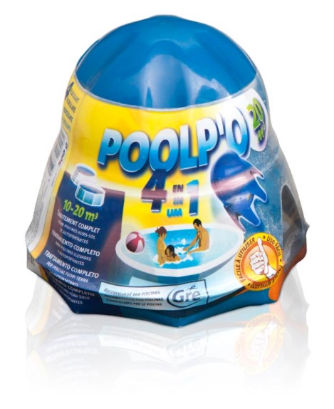 Poolp'o Trattamento acqua 10mc 4 azioni cloro antialghe flocculante 08012L