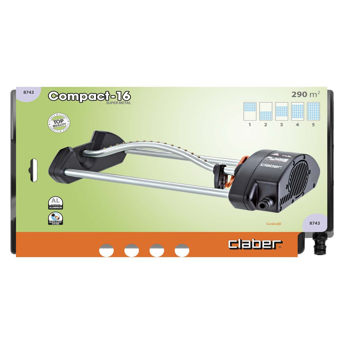 Irrigatore oscillante compatto per giardini Metal CLABER 8743
