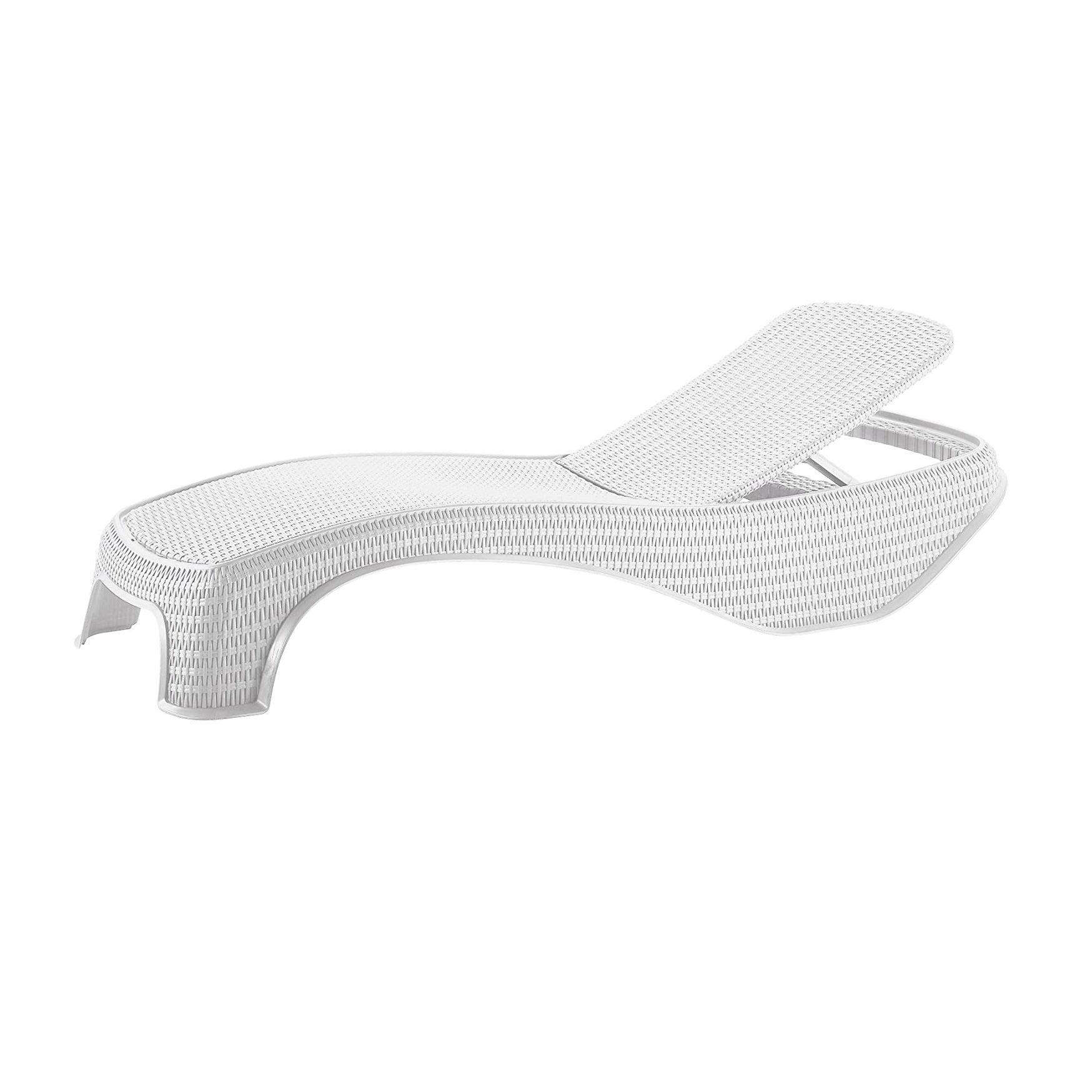 Lettino da giardino reclinabile in resina effetto Rattan colore Bianco 1