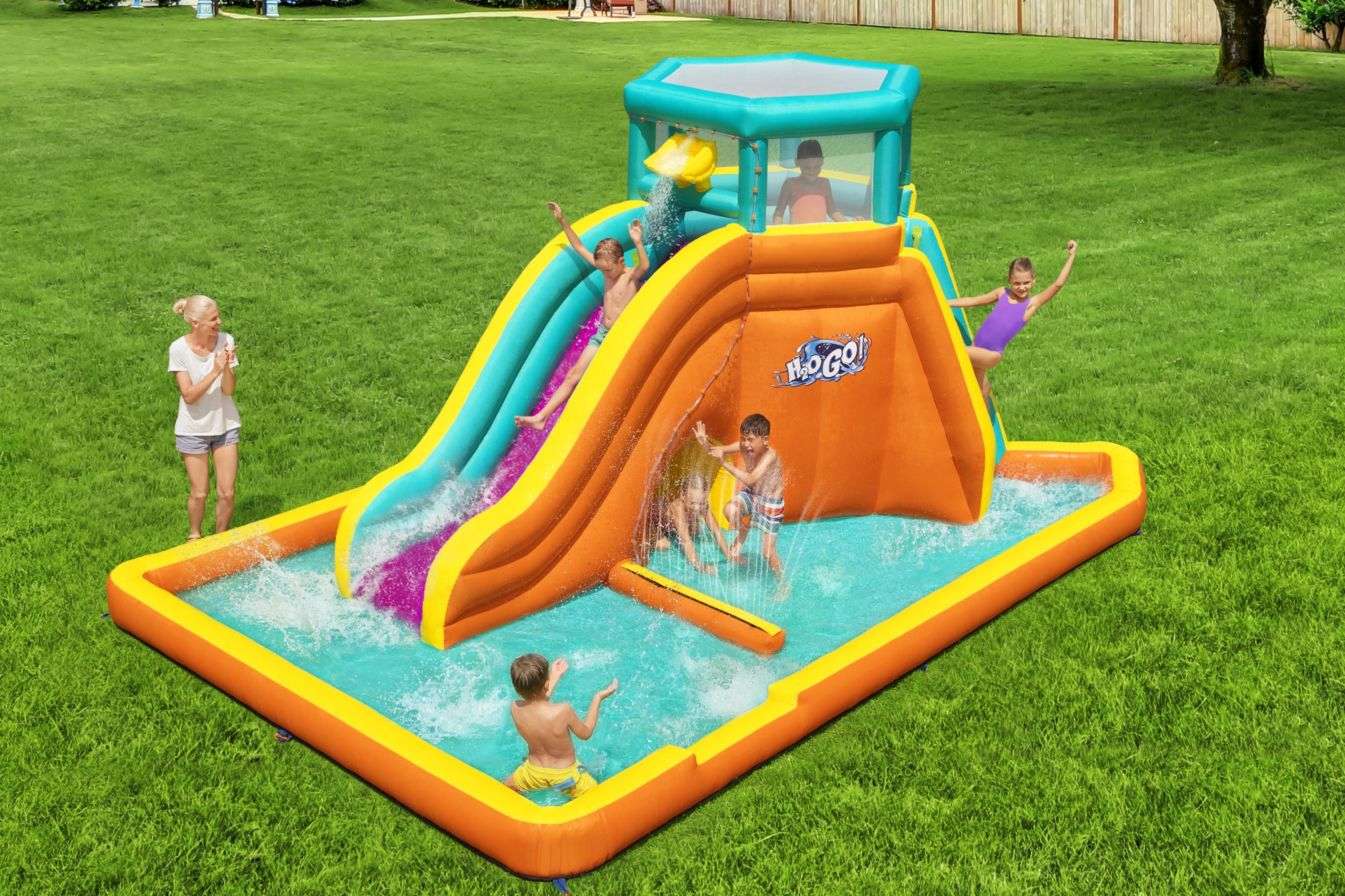 Mega Parco Acquatico Gonfiabile con scivolo Tidal Tower 565x373x265 cm BestWay 53385