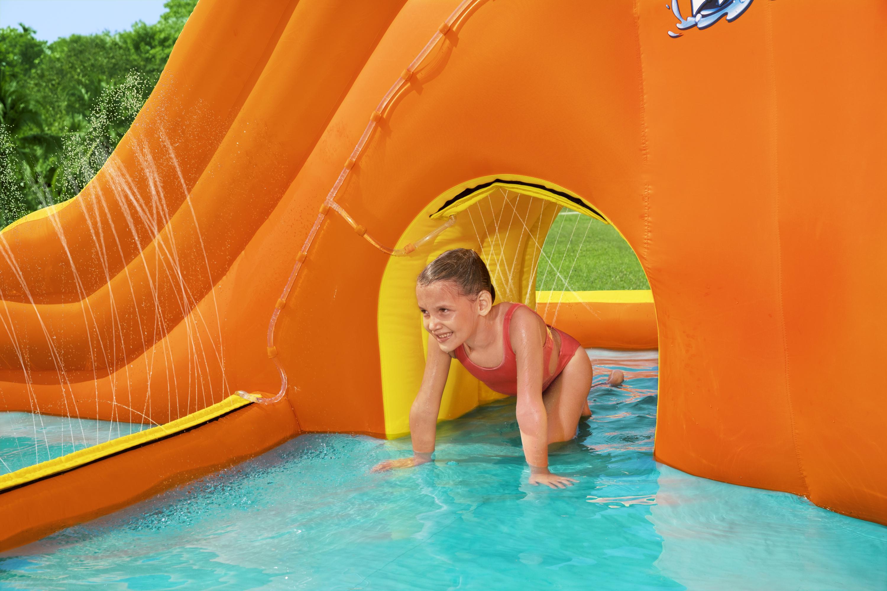 Mega Parco Acquatico Gonfiabile con scivolo Tidal Tower 565x373x265 cm B