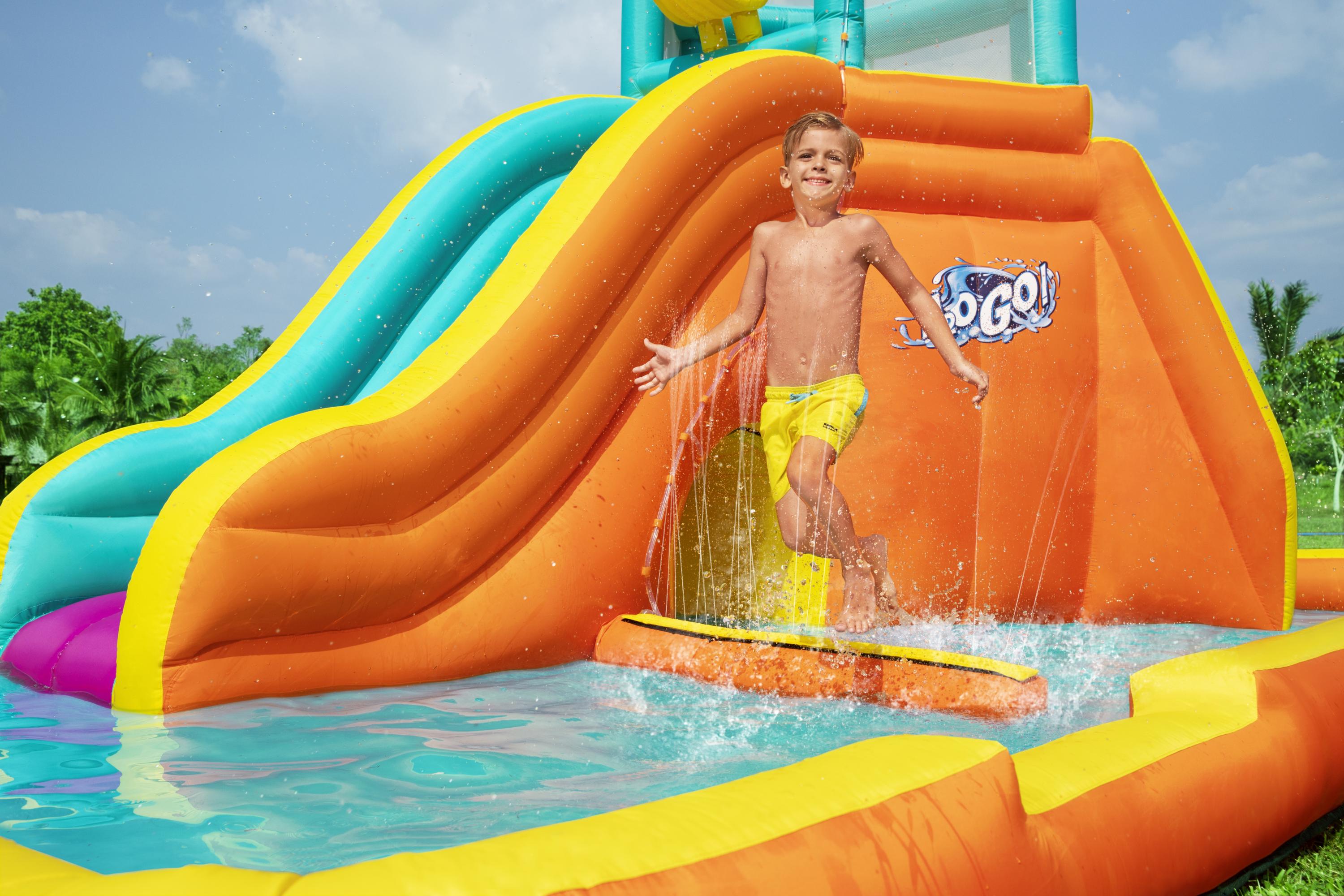 Mega Parco Acquatico Gonfiabile con scivolo Tidal Tower 565x373x265 cm B
