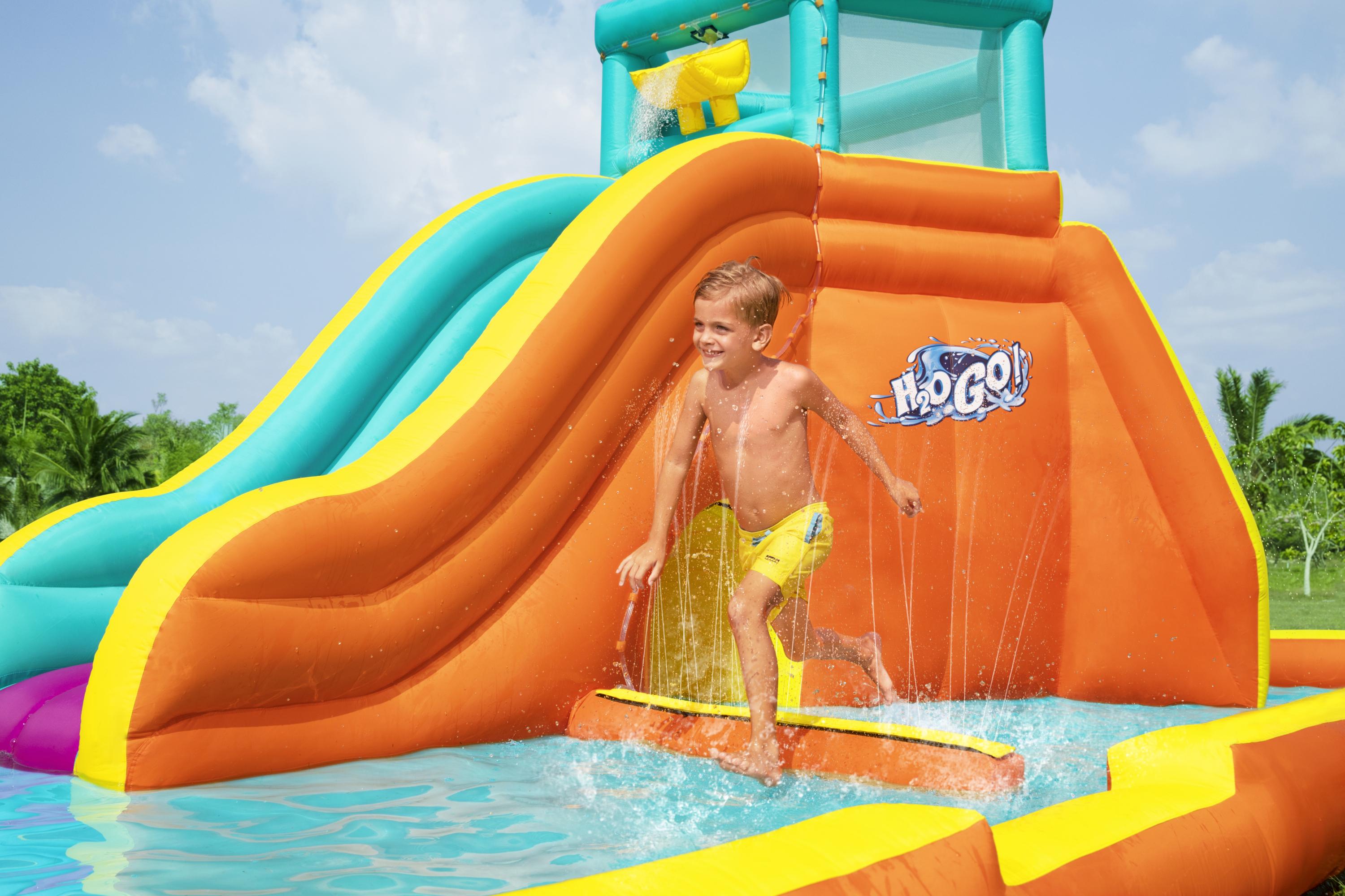 Mega Parco Acquatico Gonfiabile con scivolo Tidal Tower 565x373x265 cm B