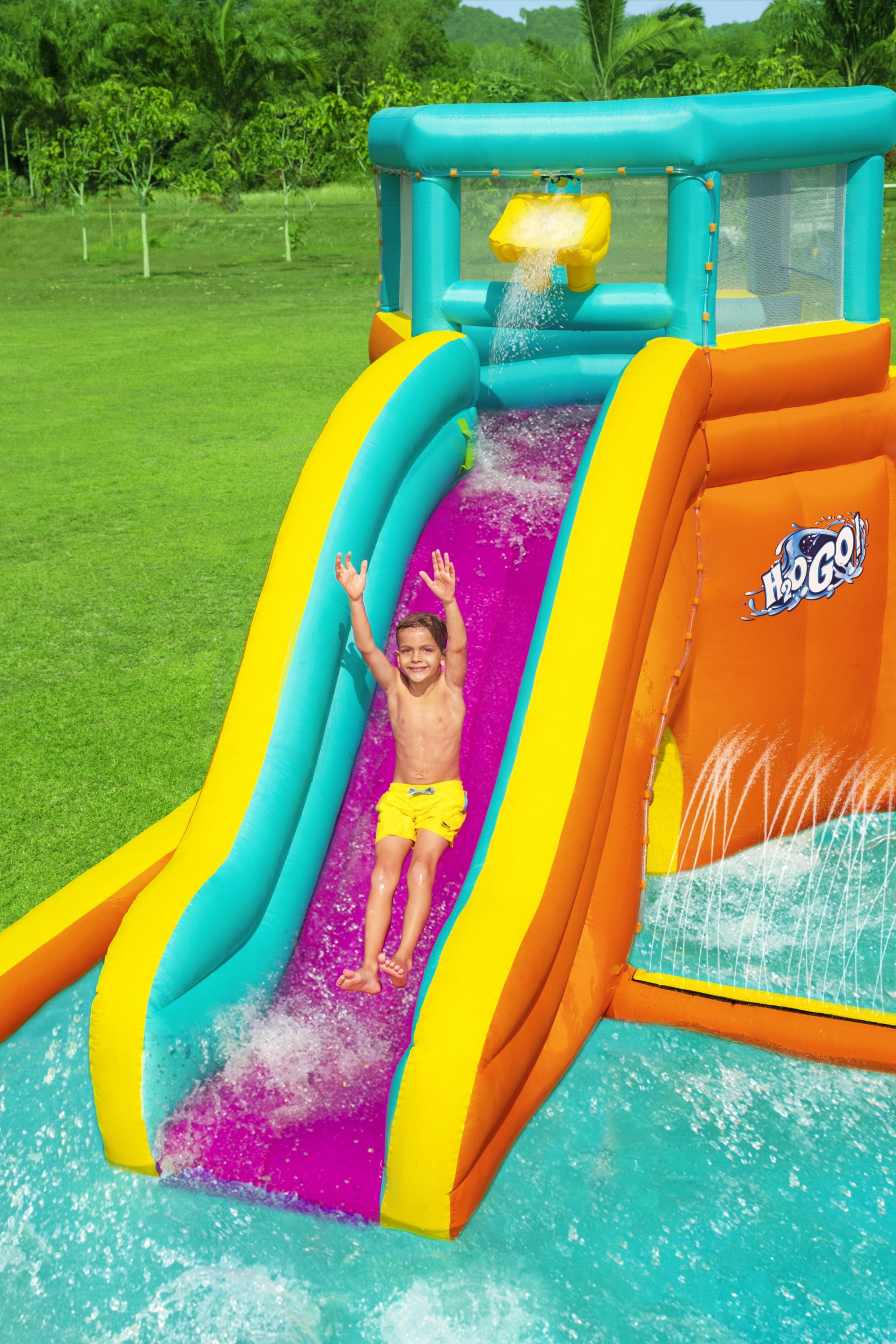 Mega Parco Acquatico Gonfiabile con scivolo Tidal Tower 565x373x265 cm B
