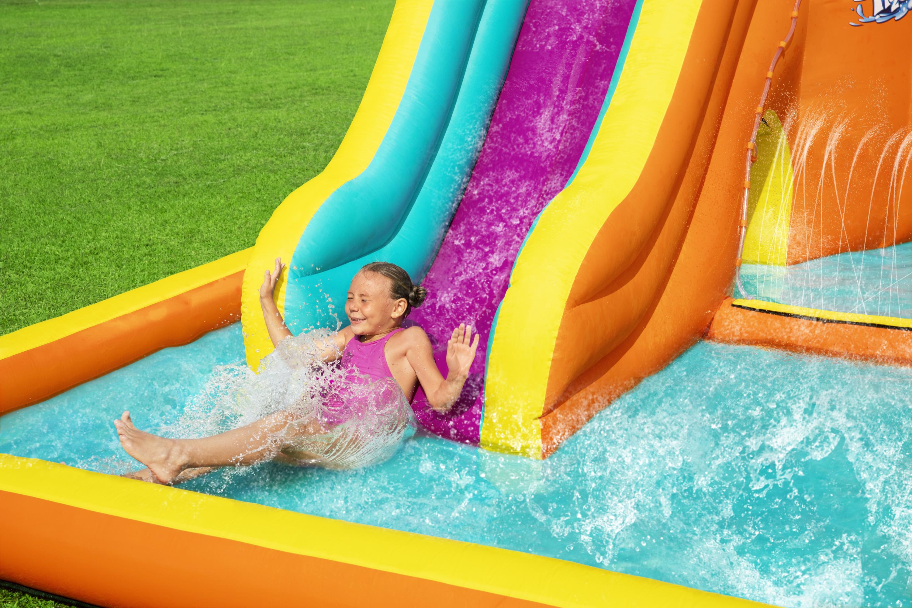 Mega Parco Acquatico Gonfiabile con scivolo Tidal Tower 565x373x265 cm B