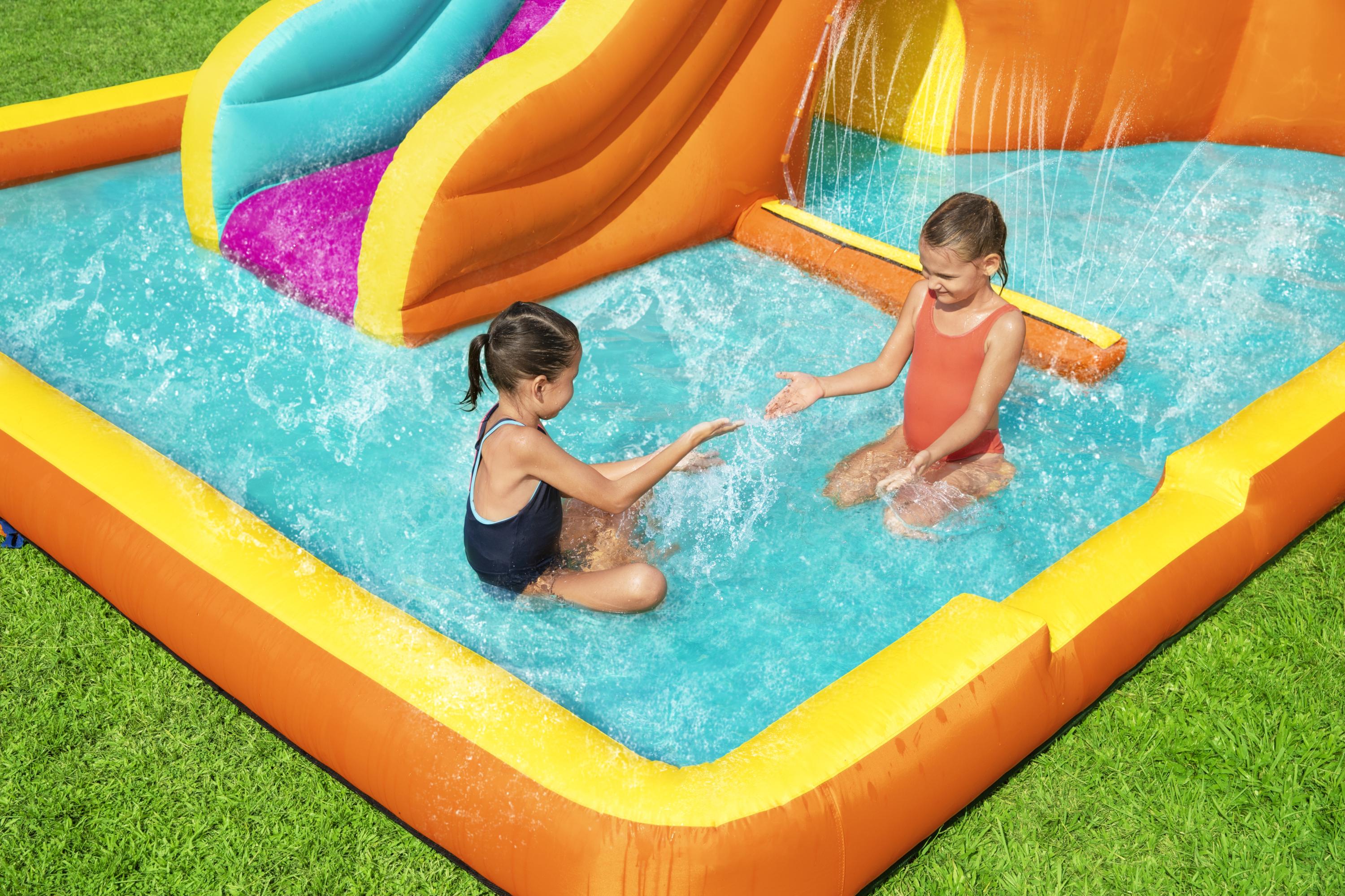 Mega Parco Acquatico Gonfiabile con scivolo Tidal Tower 565x373x265 cm B