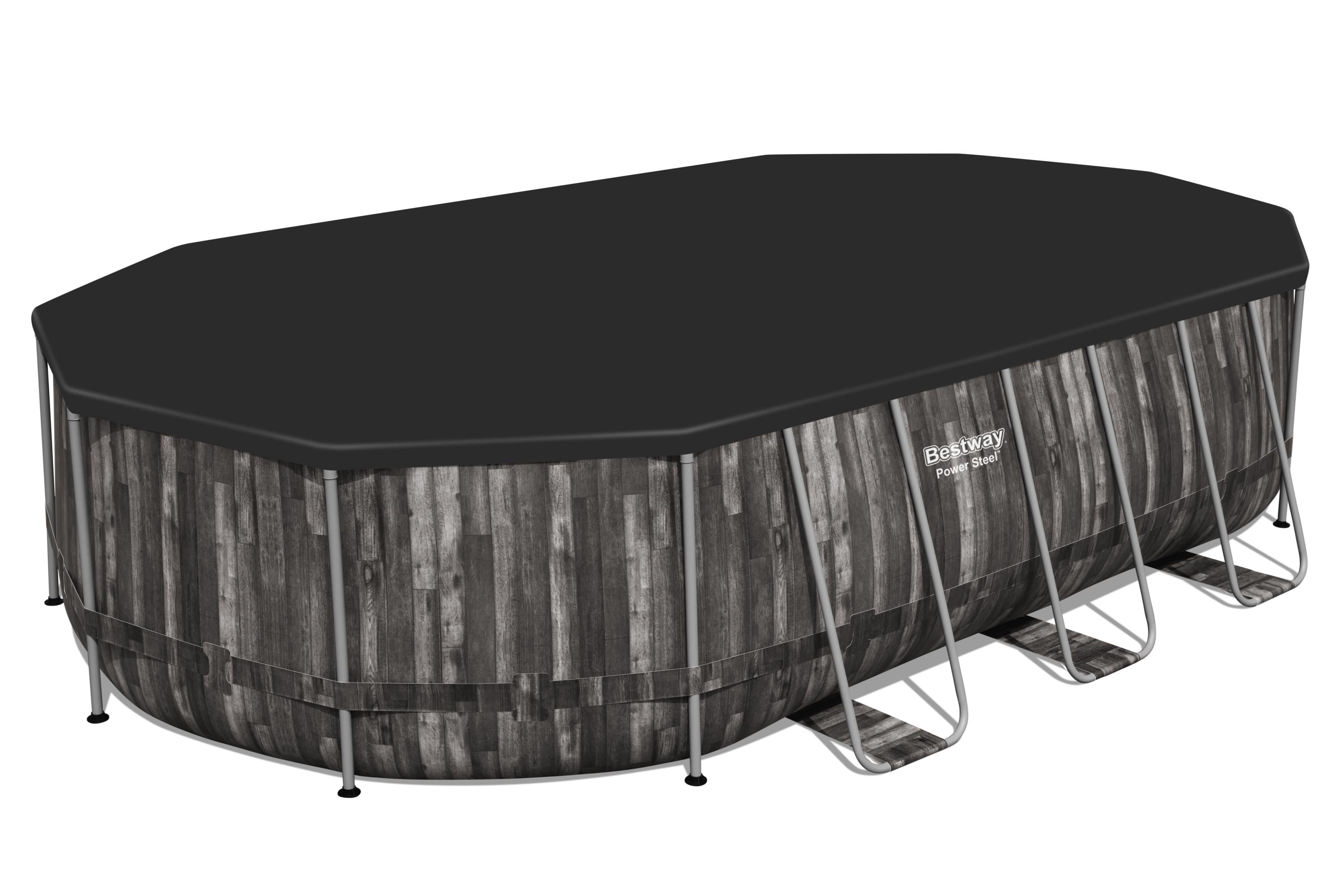 Piscina Ovale effetto legno Power Steel 610x366x122 Bestway 5611R